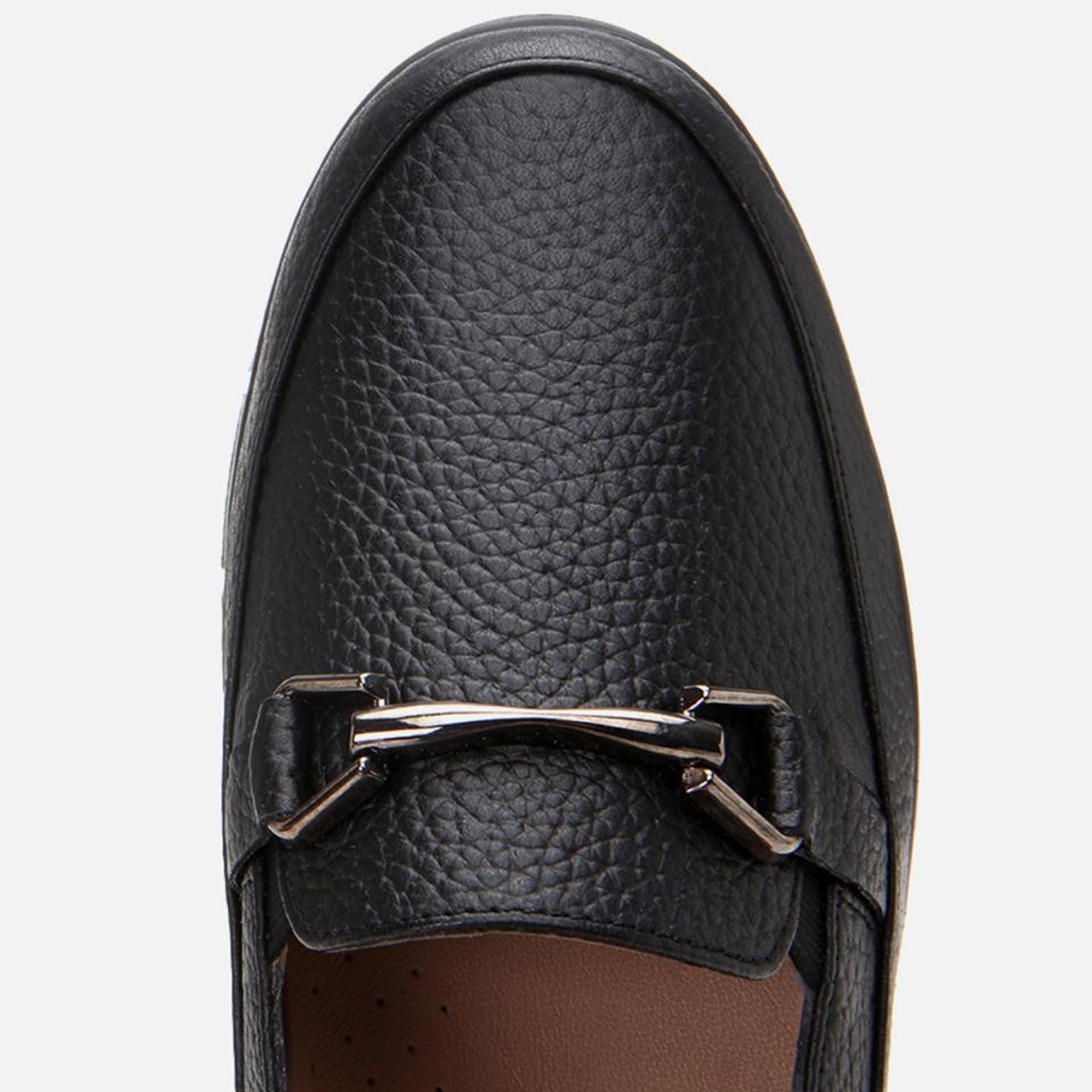 Kadın Deri Siyah Tokalı Loafer