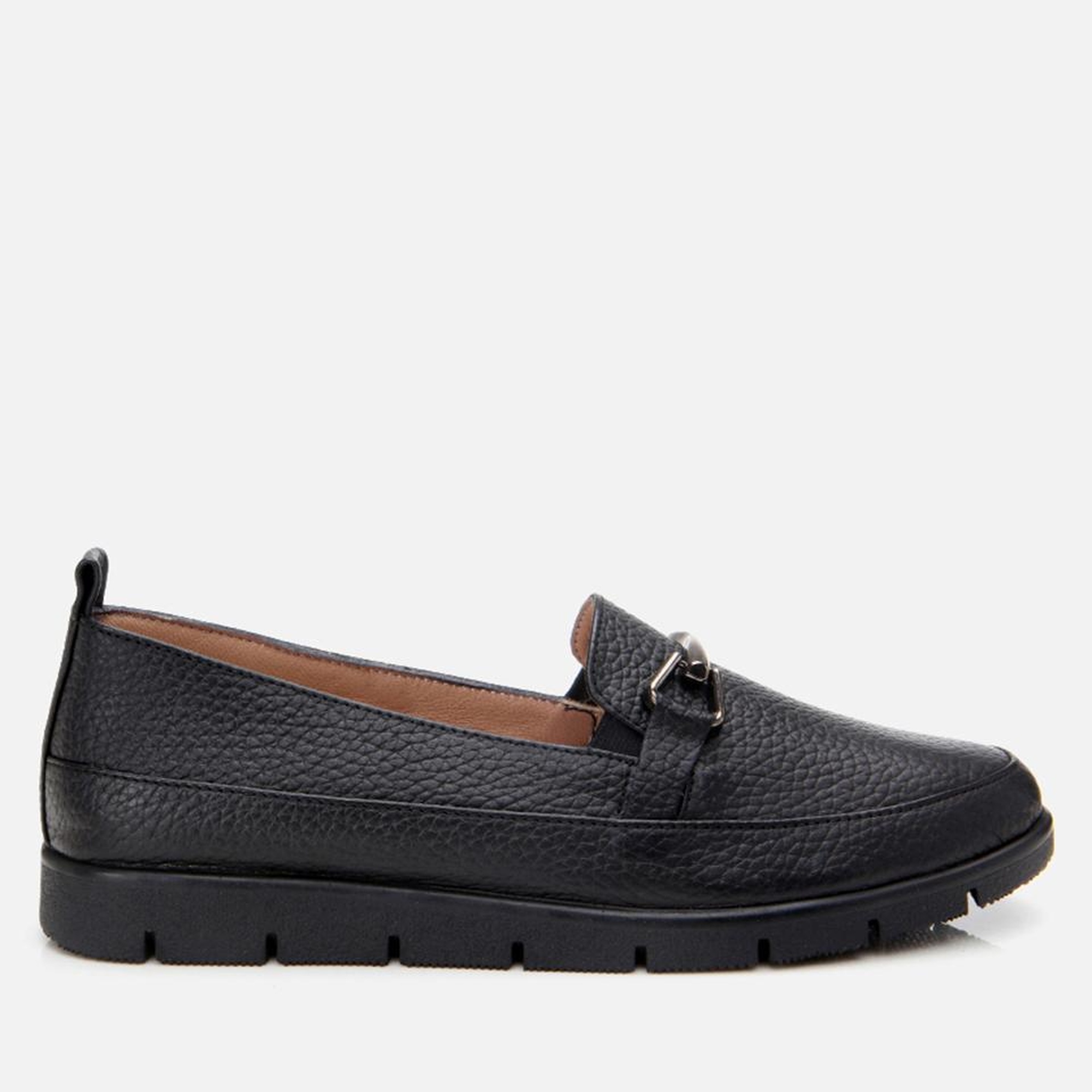 Kadın Deri Siyah Tokalı Loafer