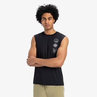  Quiksilver Lap Time Muscle Erkek Siyah Atlet