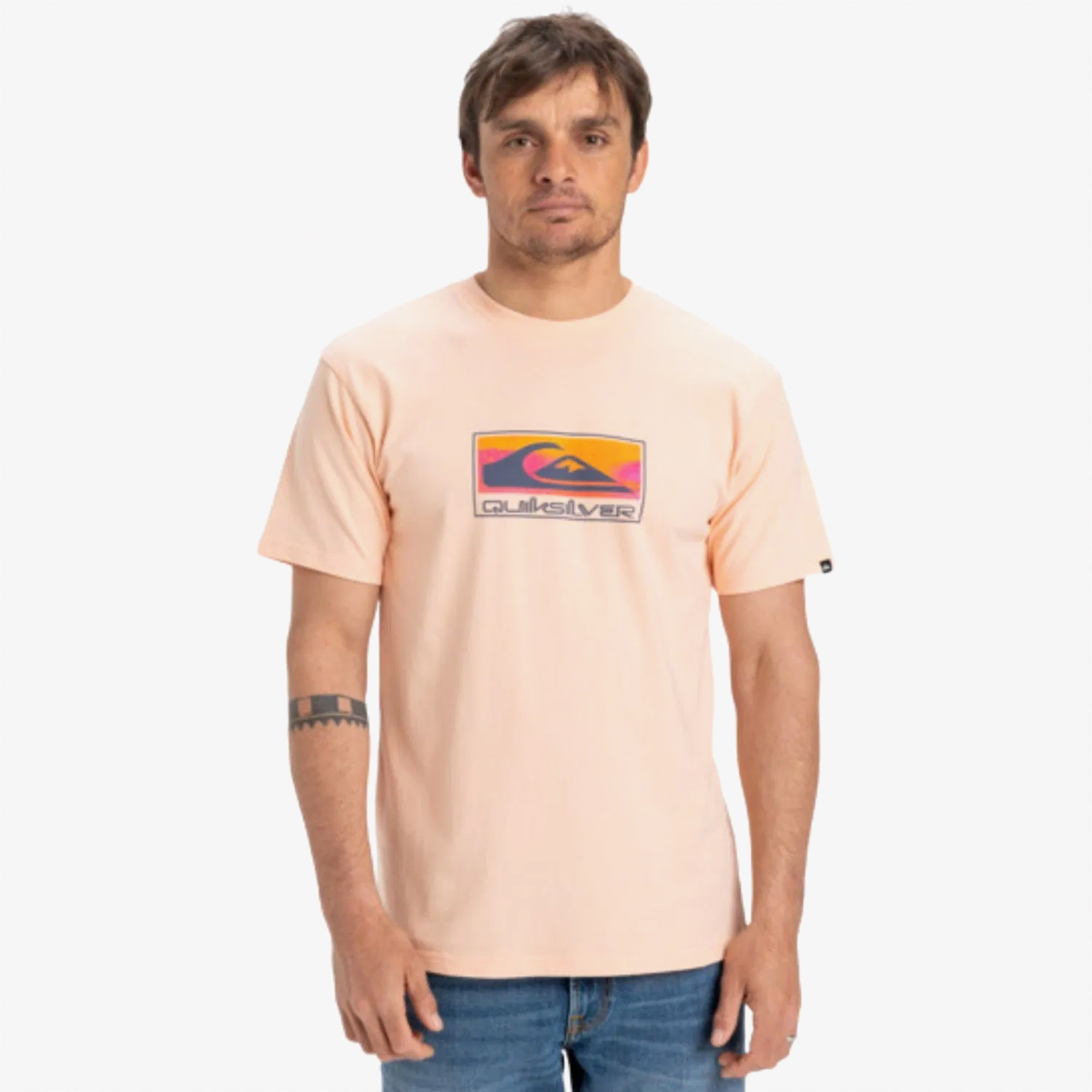  Quiksilver Ev Gradient Box Ss Erkek Pembe T-Shirt