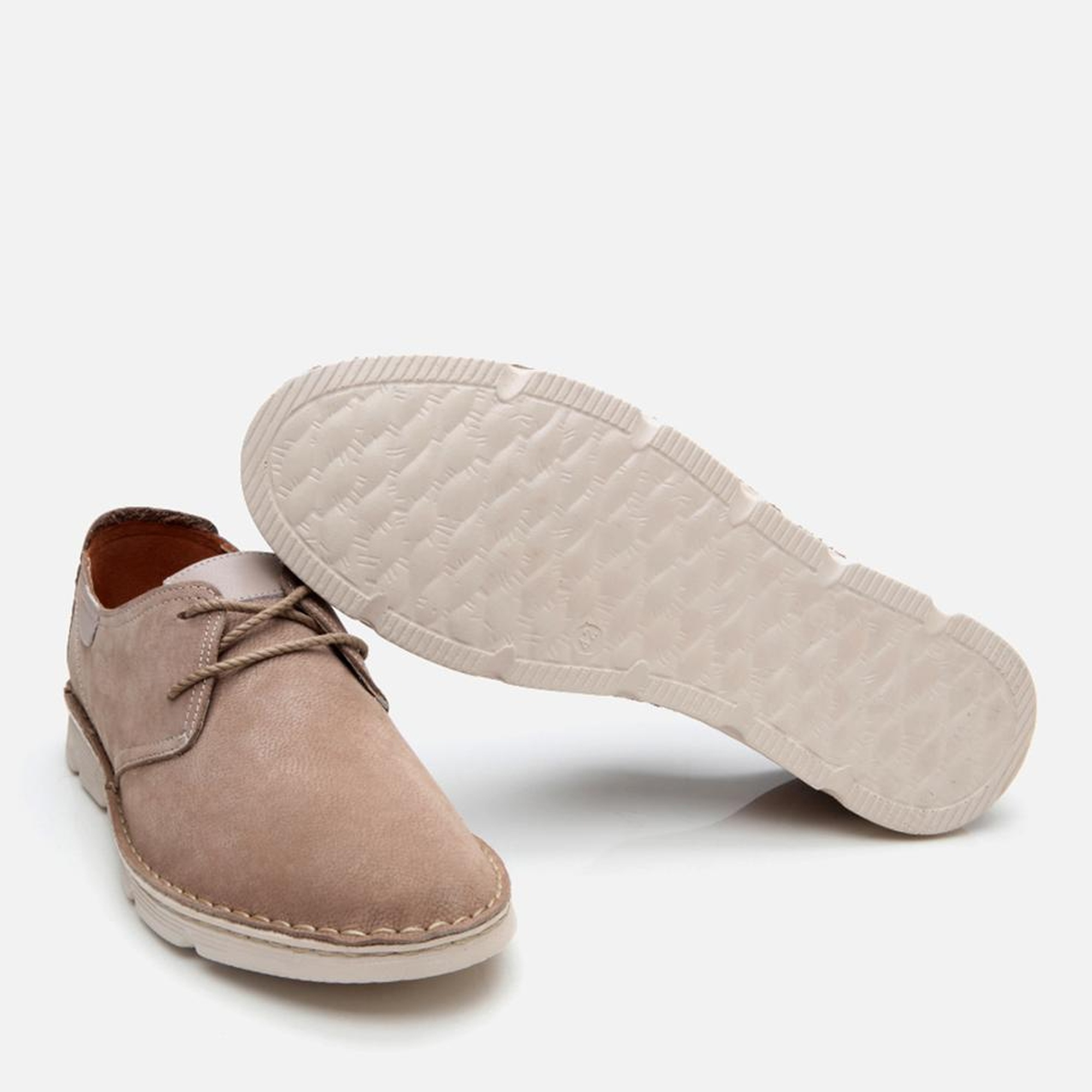 Erkek Nubuk Deri Bej Ultra Hafif Tabanlı Günlük Ayakkabı