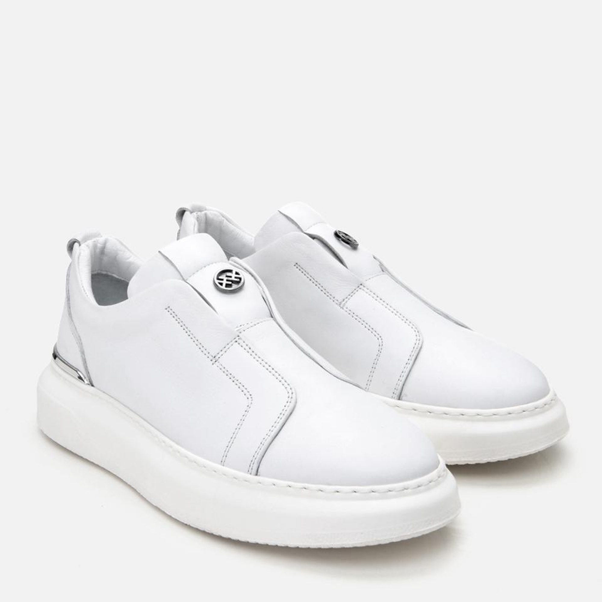 Erkek Deri Beyaz Ultra Hafif Tabanlı Comfort Spor Ayakkabı