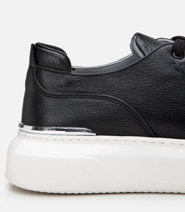  Erkek Deri Siyah Toka Detaylı Spor Ayakkabı