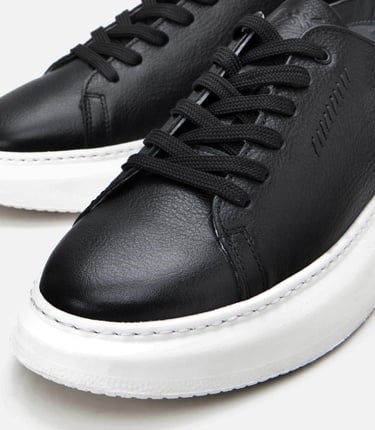  Erkek Deri Siyah Toka Detaylı Spor Ayakkabı