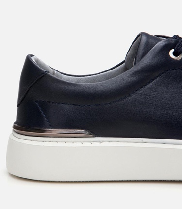  Erkek Deri Lacivert Ultra Hafif Tabanlı Spor Ayakkabı