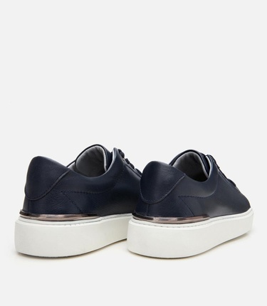  Erkek Deri Lacivert Ultra Hafif Tabanlı Spor Ayakkabı