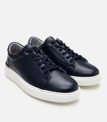  Erkek Deri Lacivert Ultra Hafif Tabanlı Spor Ayakkabı