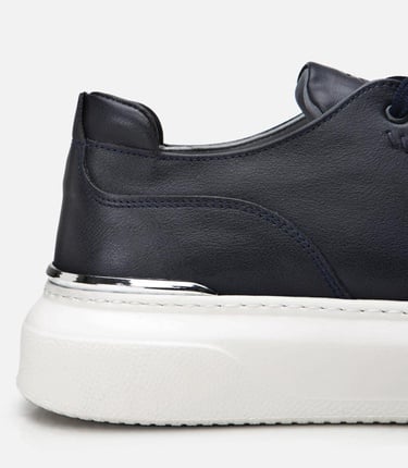  Erkek Deri Lacivert Toka Detaylı Spor Ayakkabı