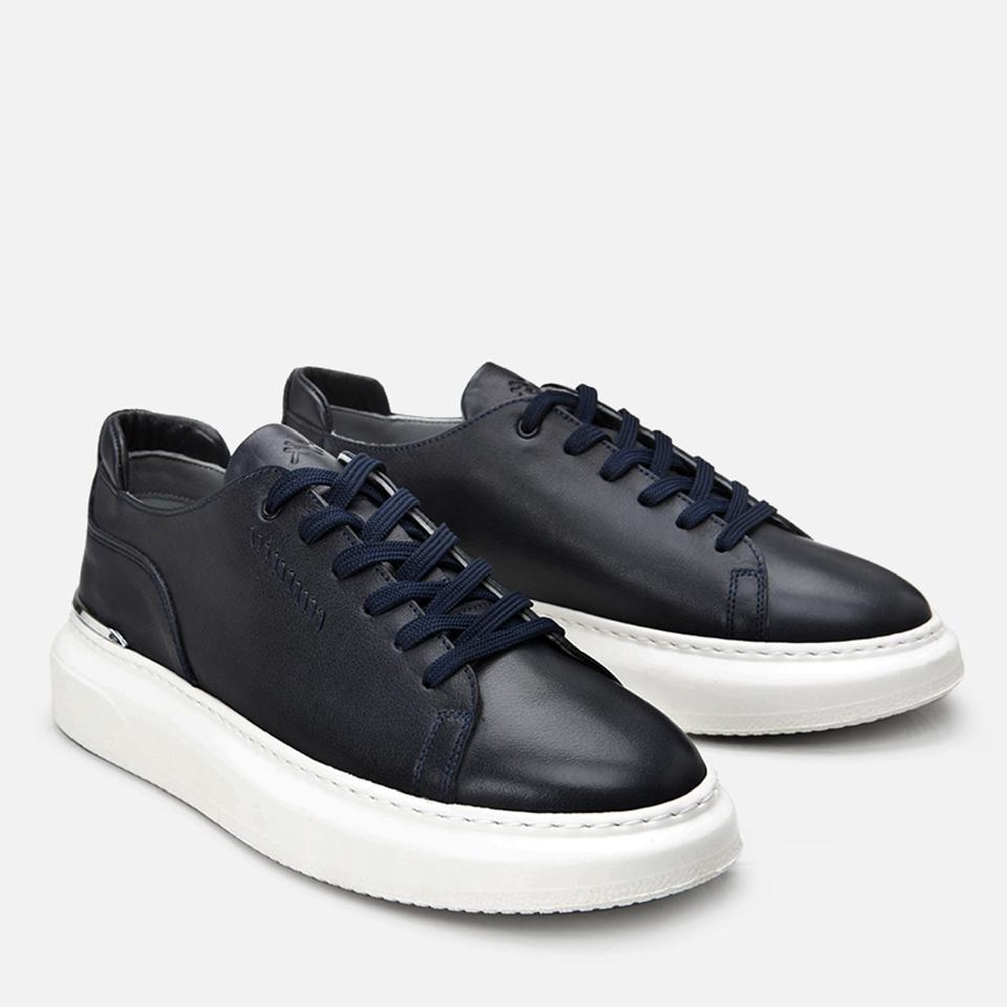 Erkek Deri Lacivert Toka Detaylı Spor Ayakkabı
