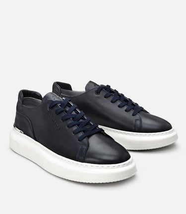  Erkek Deri Lacivert Toka Detaylı Spor Ayakkabı