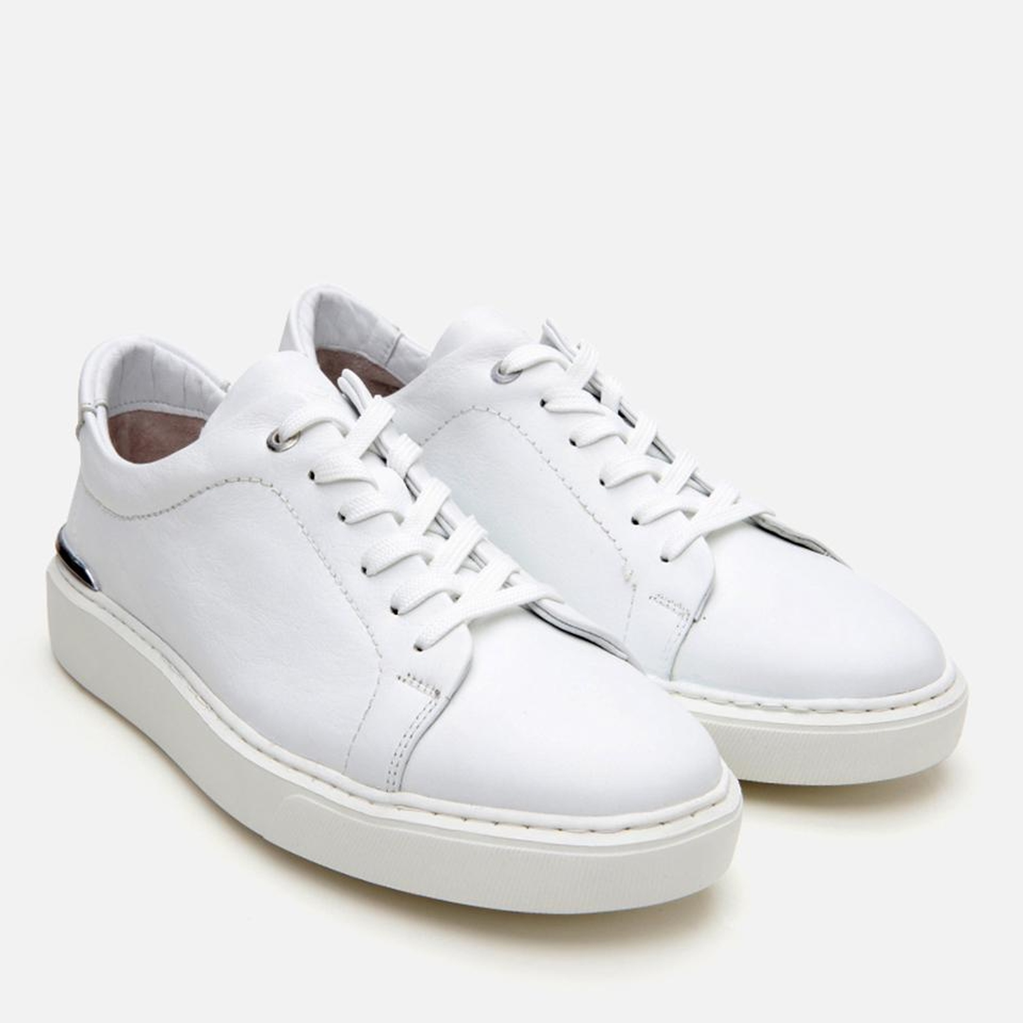 Erkek Deri Beyaz Ultra Hafif Tabanlı Spor Ayakkabı