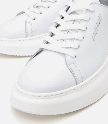  Erkek Deri Beyaz Toka Detaylı Spor Ayakkabı