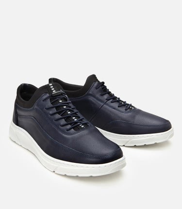  Erkek Deri Lacivert Rahat Spor Ayakkabı