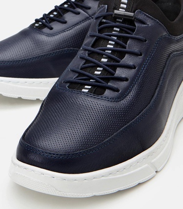  Erkek Deri Lacivert Rahat Spor Ayakkabı