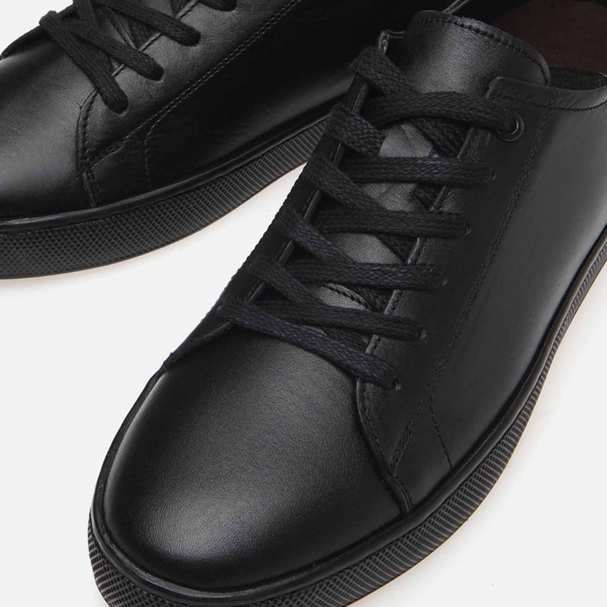 Erkek Deri Siyah Yaya Günlük Ayakkabı