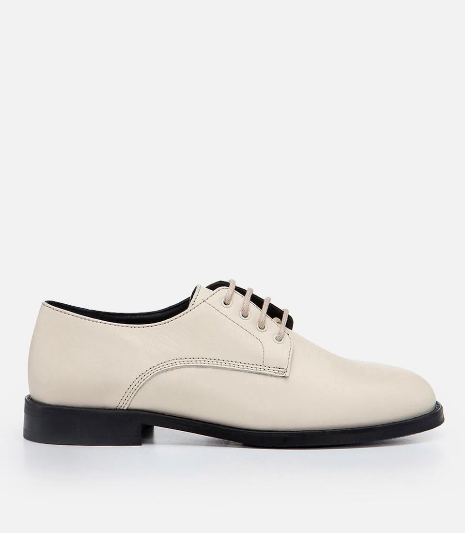  Kadın Deri Ekru Oxford