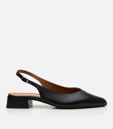  Kadın Deri Siyah Babet