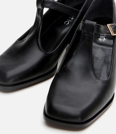  Kadın Siyah Kalın Topuklu Ayakkabı