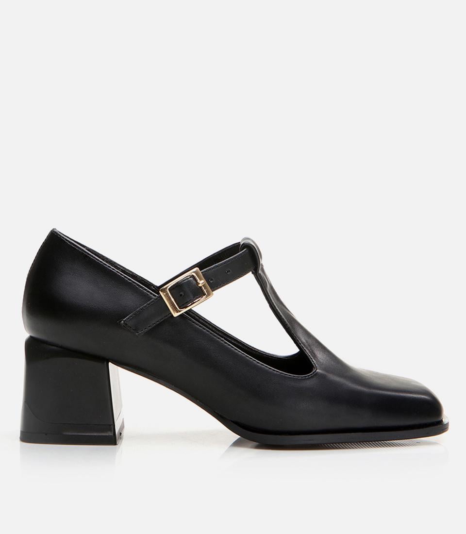  Kadın Siyah Kalın Topuklu Ayakkabı