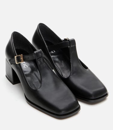  Kadın Siyah Kalın Topuklu Ayakkabı