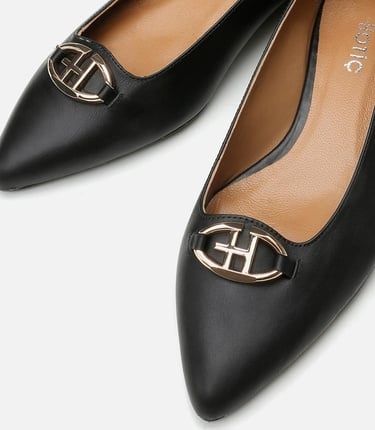  Kadın Deri Siyah Babet