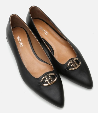  Kadın Deri Siyah Babet