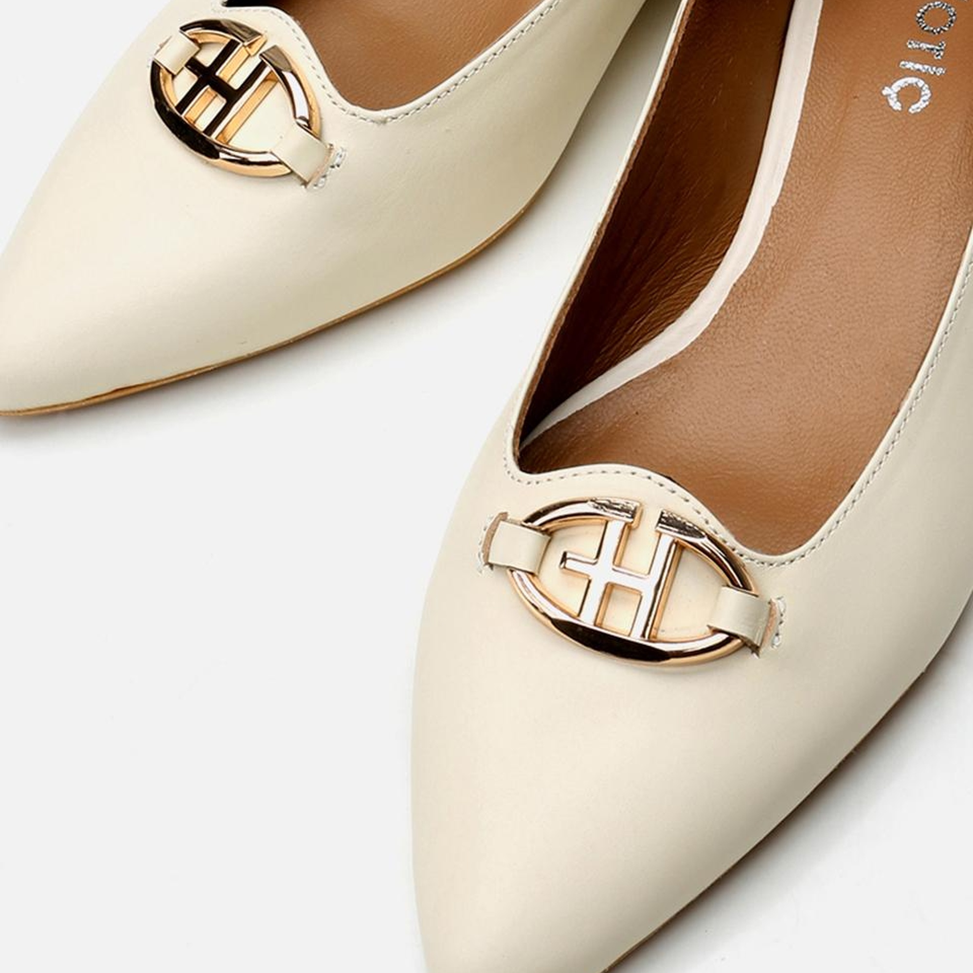 Kadın Deri Ekru Babet