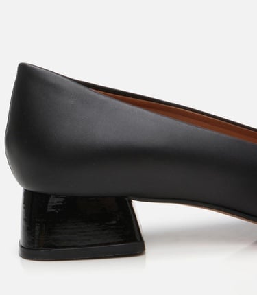  Kadın Rugan Deri Siyah Babet