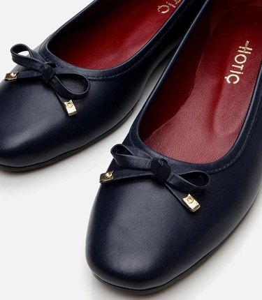  Kadın Deri Lacivert Babet