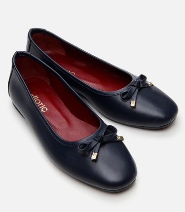  Kadın Deri Lacivert Babet