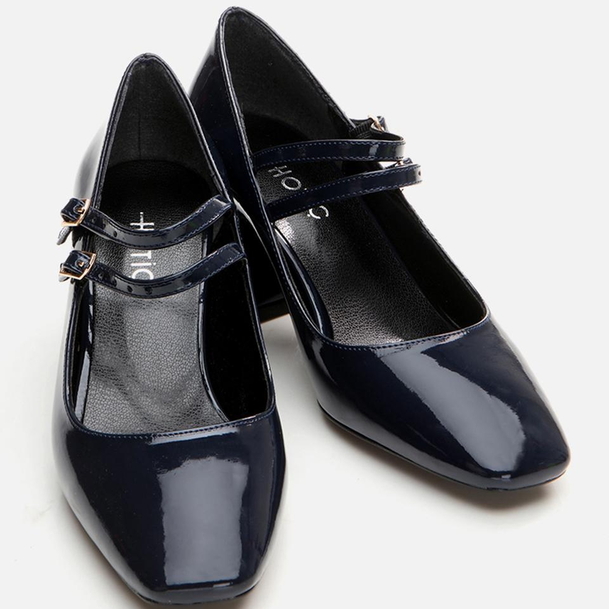 Kadın Mary Jane Lacivert Kalın Topuklu Ayakkabı