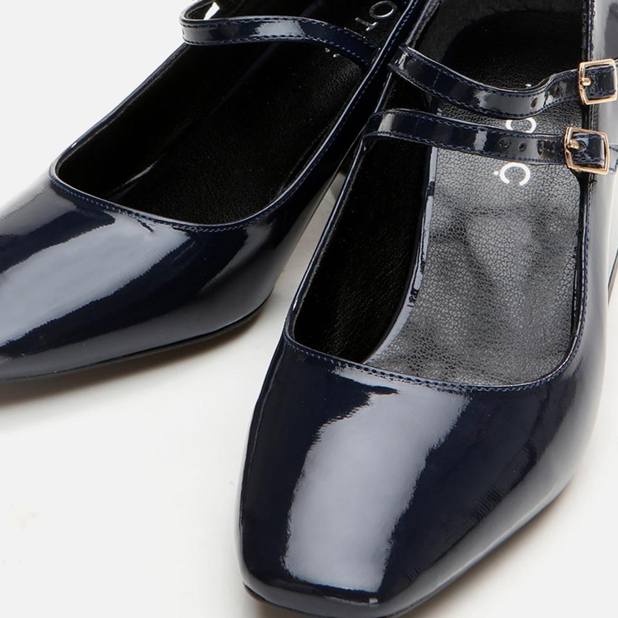 Kadın Mary Jane Lacivert Kalın Topuklu Ayakkabı