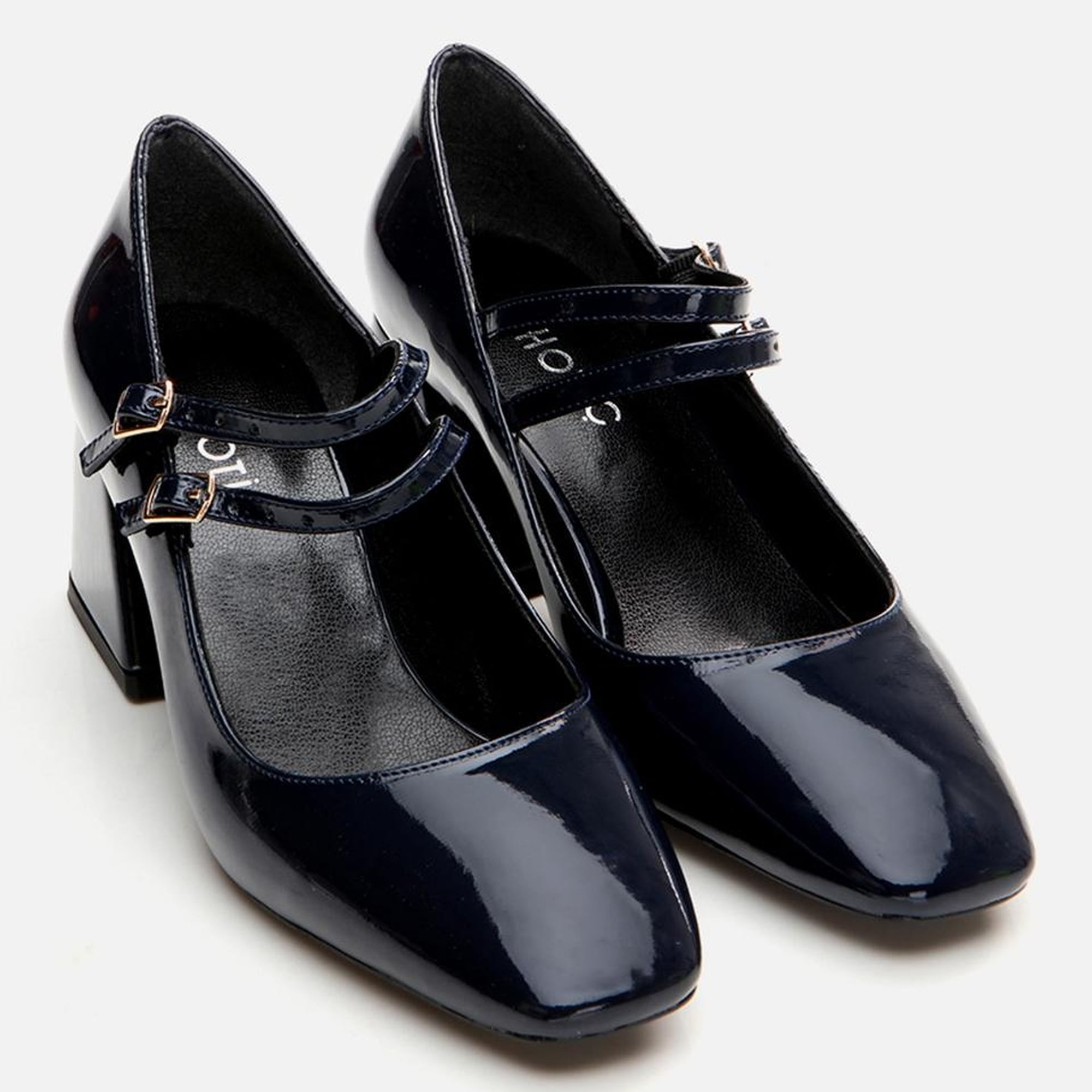 Kadın Mary Jane Lacivert Kalın Topuklu Ayakkabı