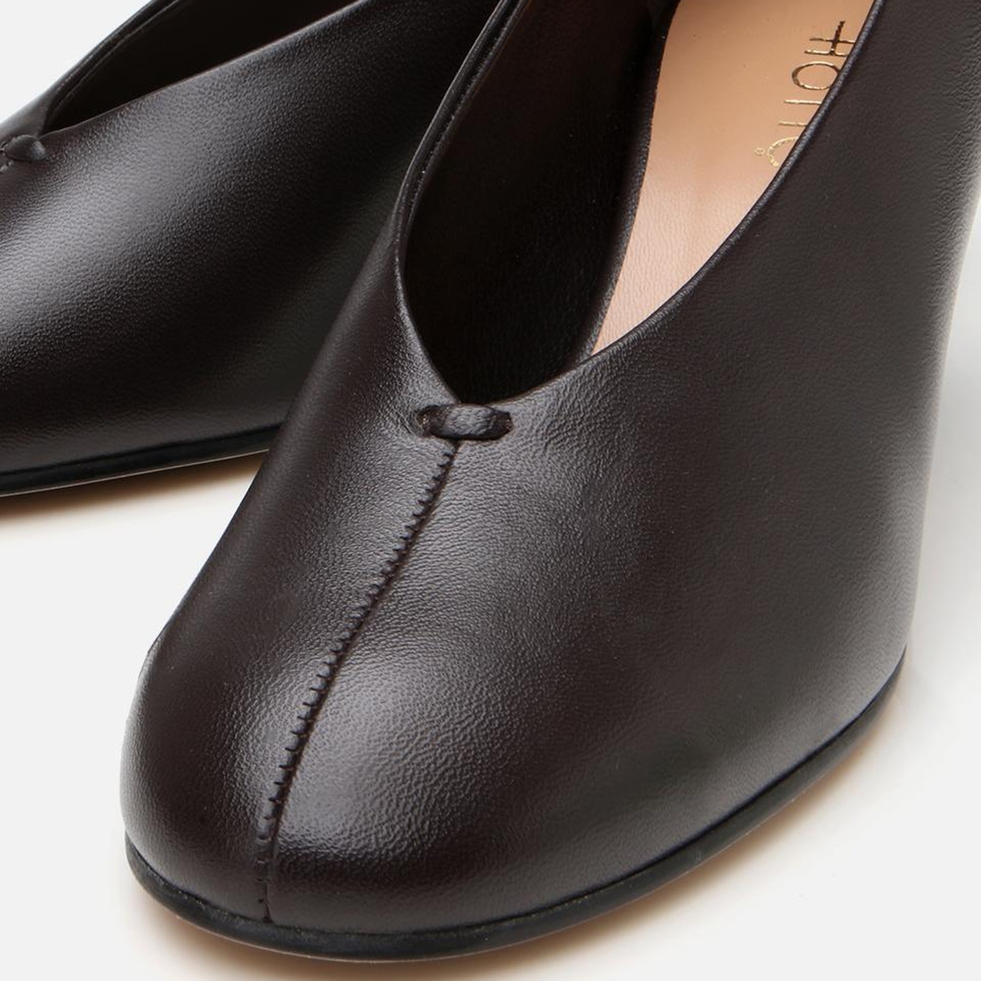 Kadın Deri Kahverengi İnce Topuklu Ayakkabı