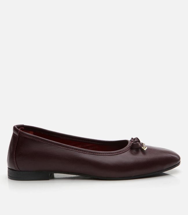  Kadın Deri Bordo Babet