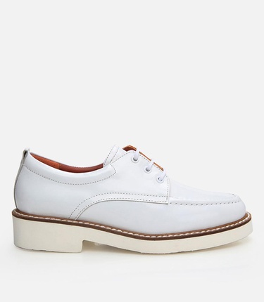  Kadın Deri Beyaz Oxford