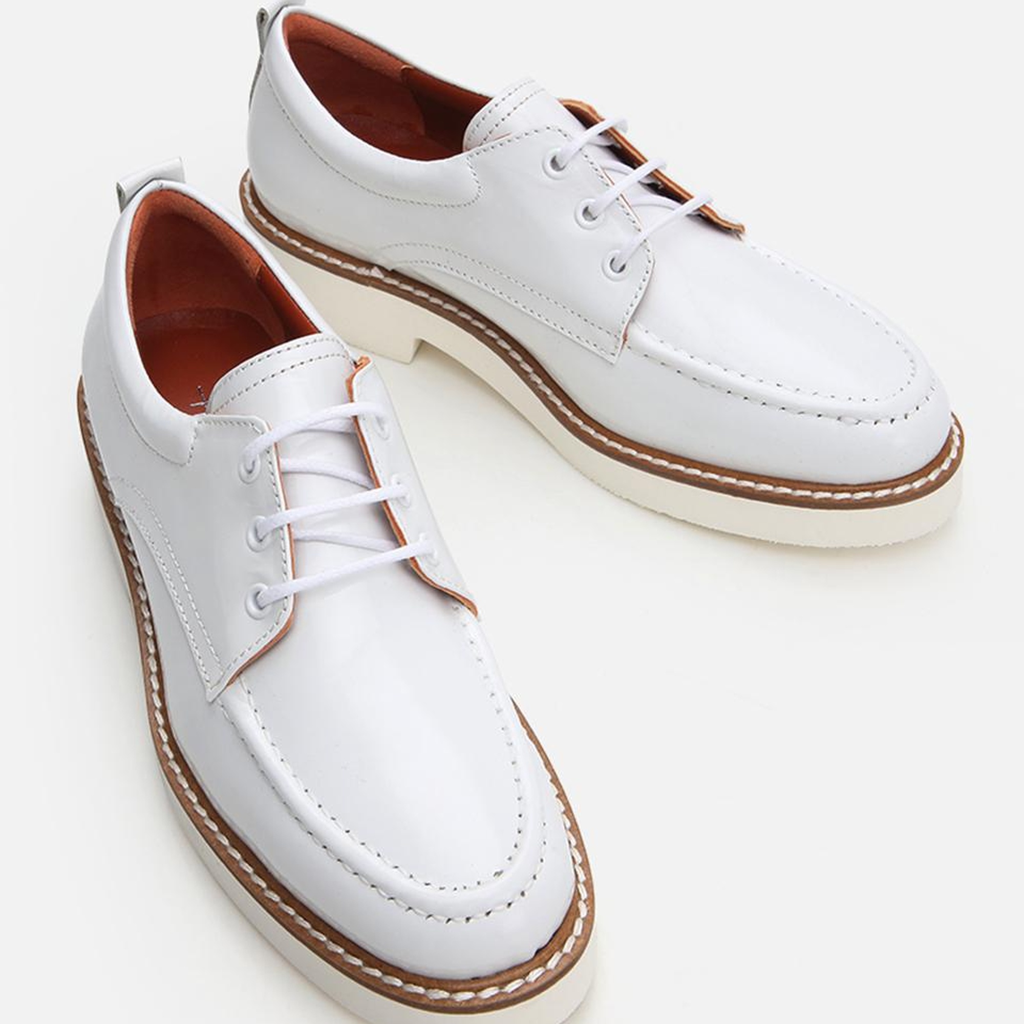 Kadın Deri Beyaz Oxford