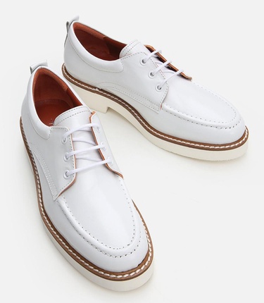  Kadın Deri Beyaz Oxford