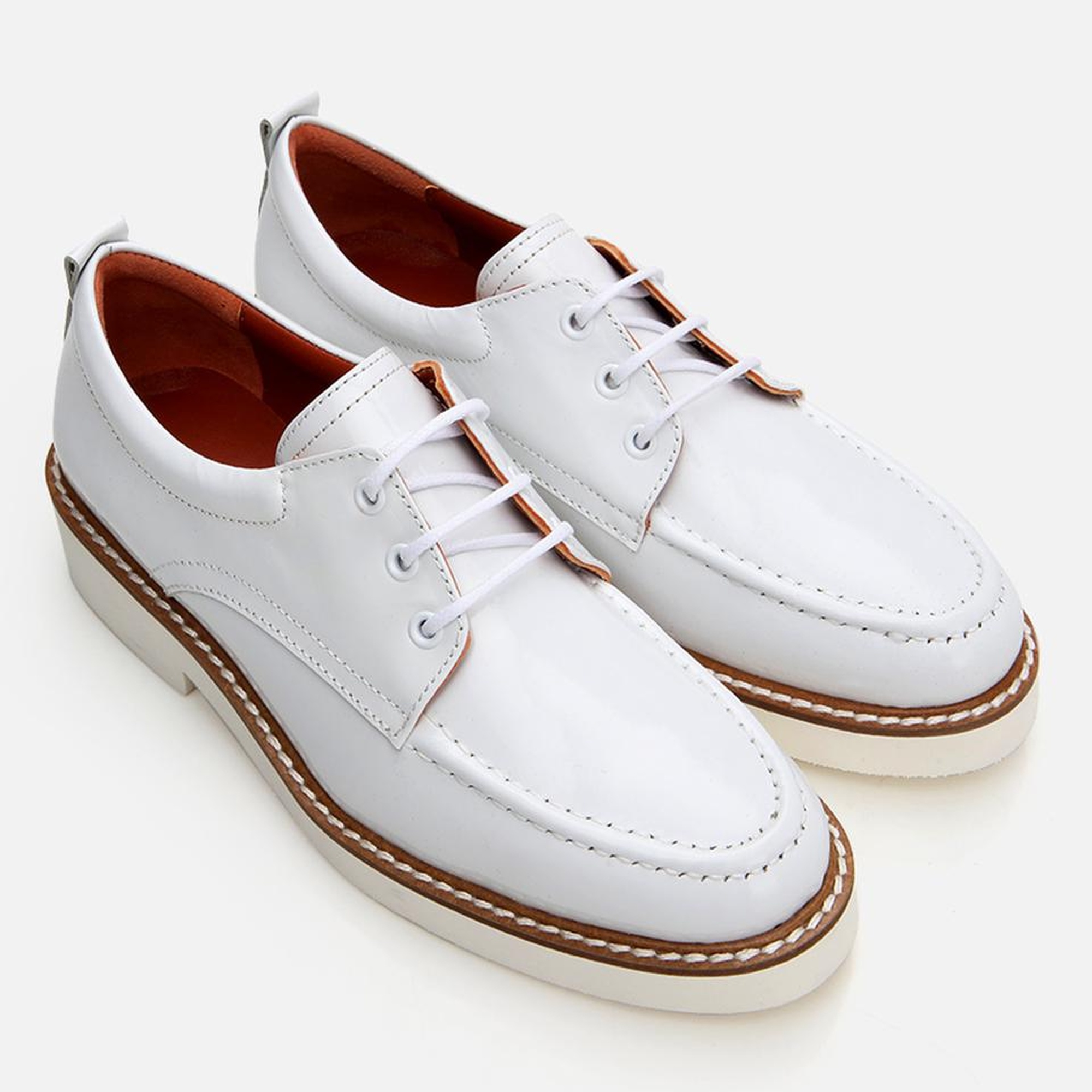 Kadın Deri Beyaz Oxford