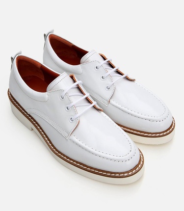  Kadın Deri Beyaz Oxford