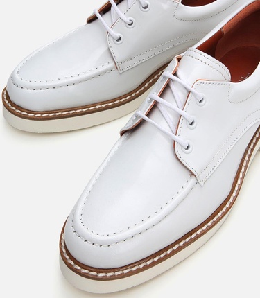  Kadın Deri Beyaz Oxford