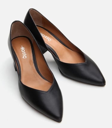  Kadın Deri Siyah Kalın Topuklu Ayakkabı