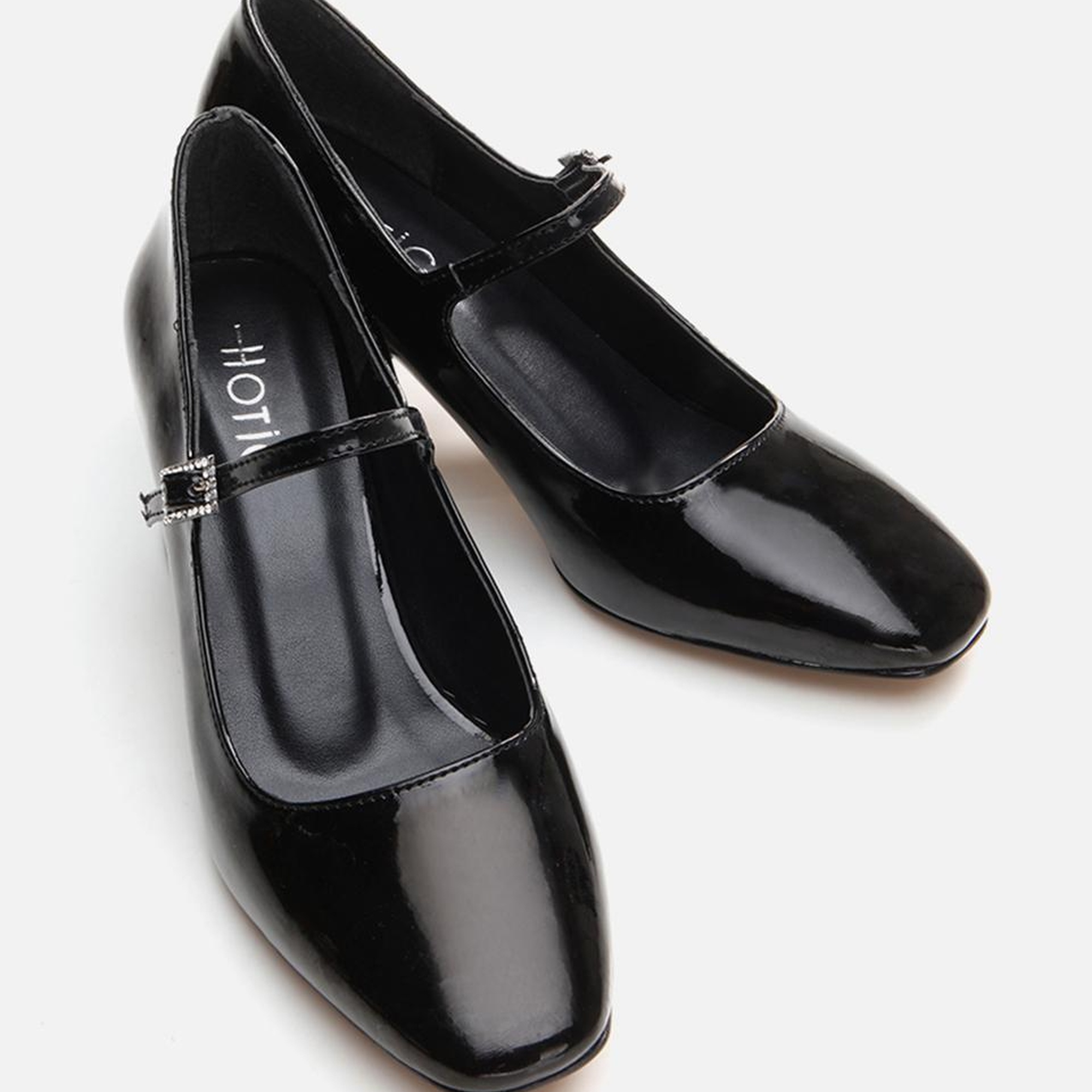 Kadın Mary Jane Siyah Kalın Topuklu Ayakkabı