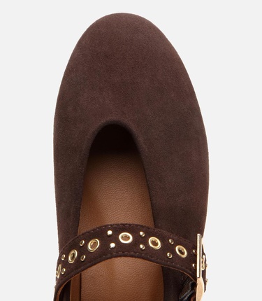  Kadın Deri Kahverengi Mary Jane Kemerli Babet