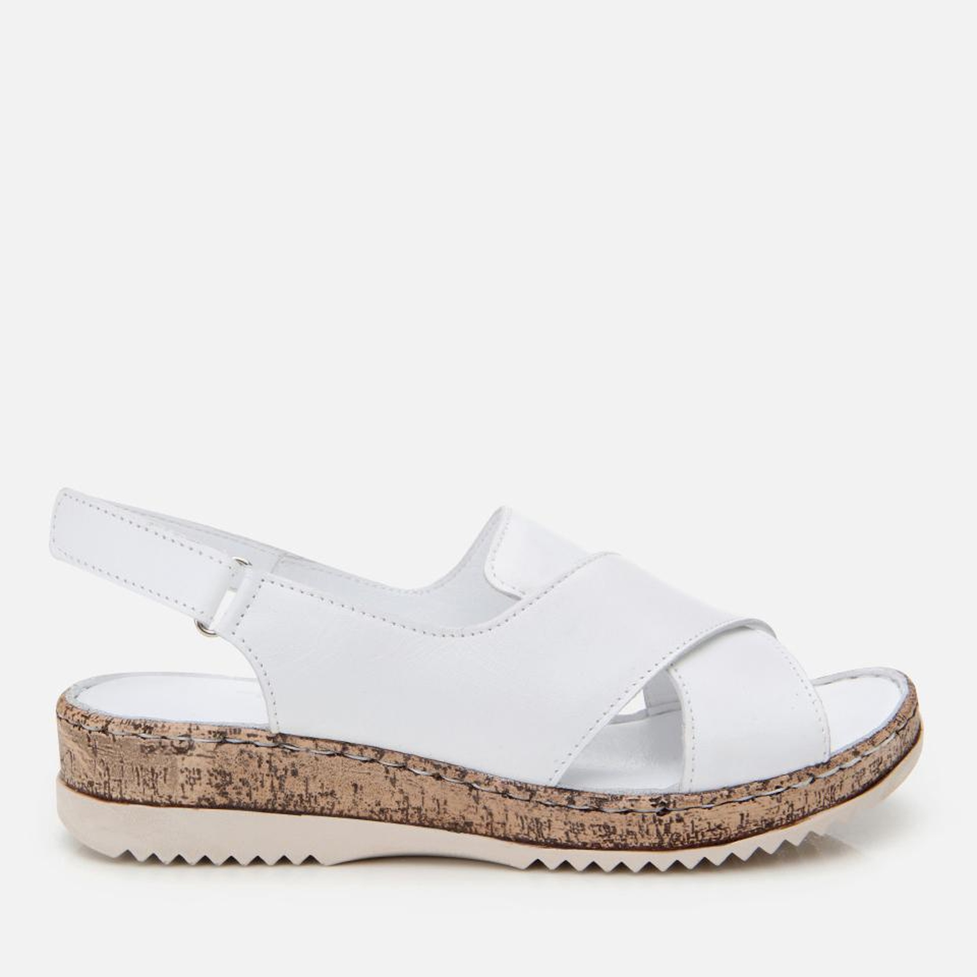 Kadın Deri Beyaz Ayarlanabilir Comfort Sandalet