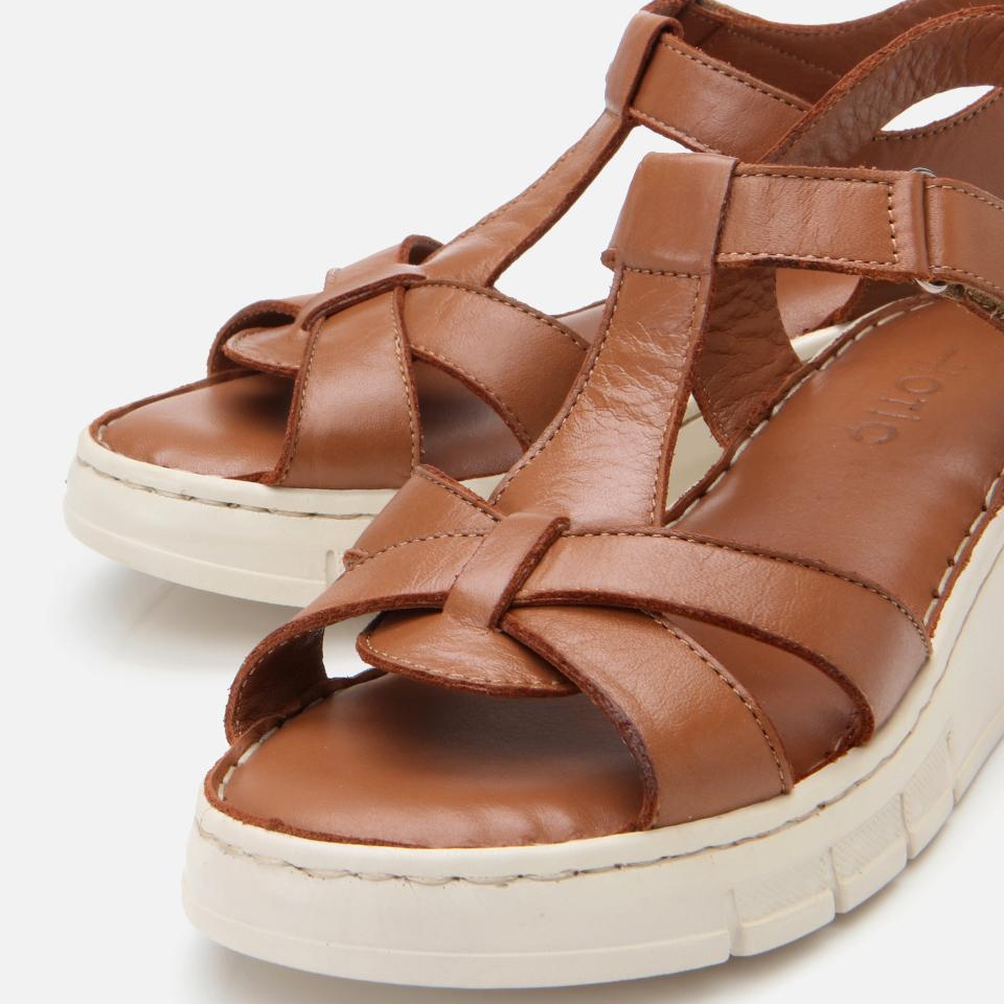 Kadın Deri Taba Ayarlanabilir Comfort Sandalet