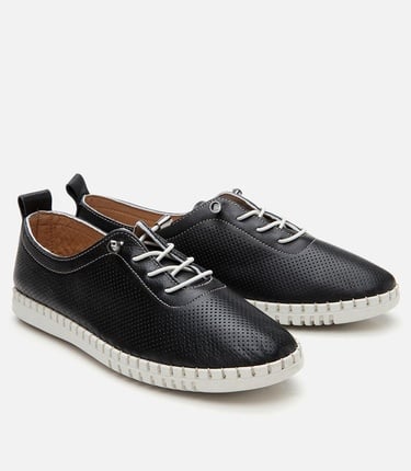  Kadın Deri Siyah Comfort Ayakkabı