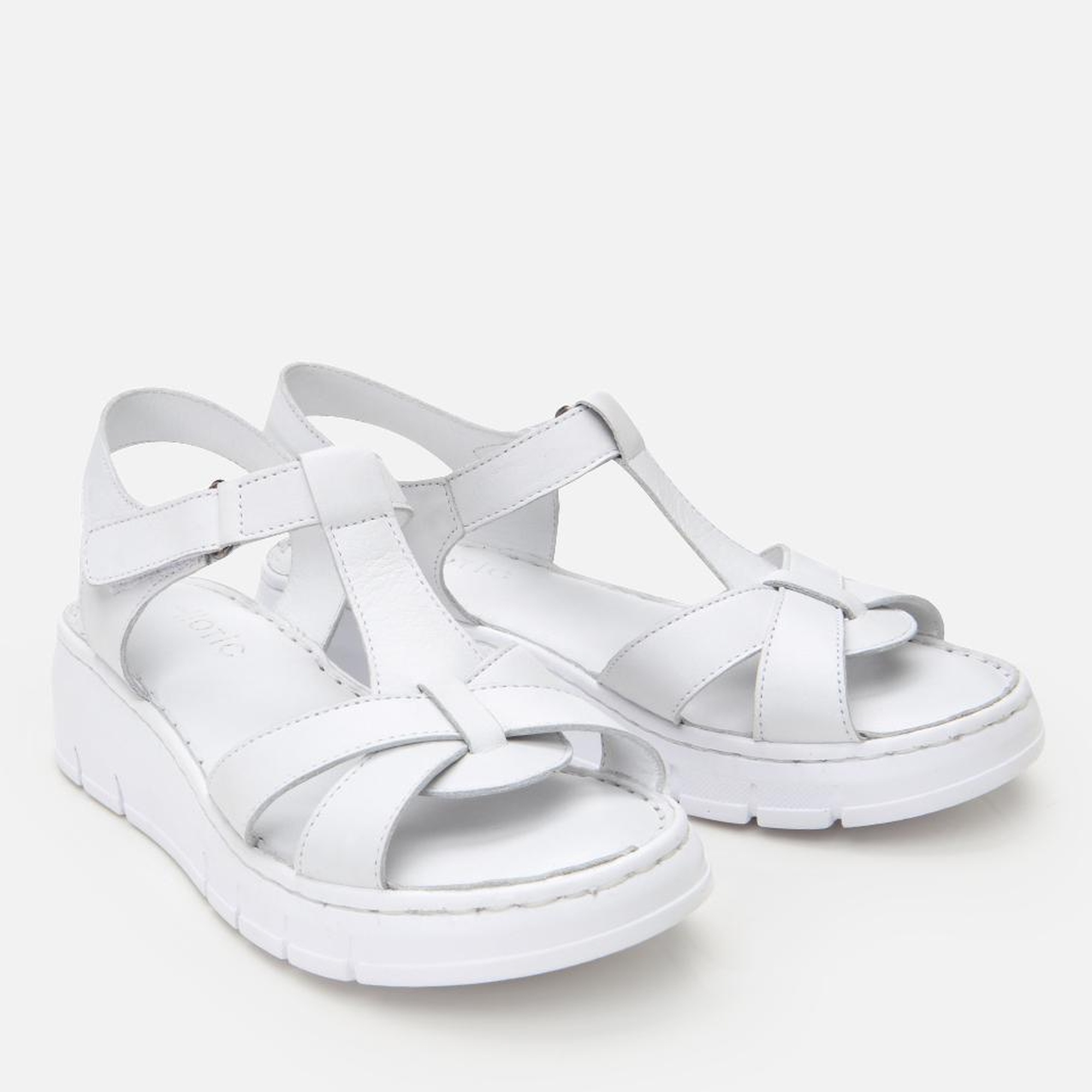 Kadın Deri Beyaz Ayarlanabilir Comfort Sandalet