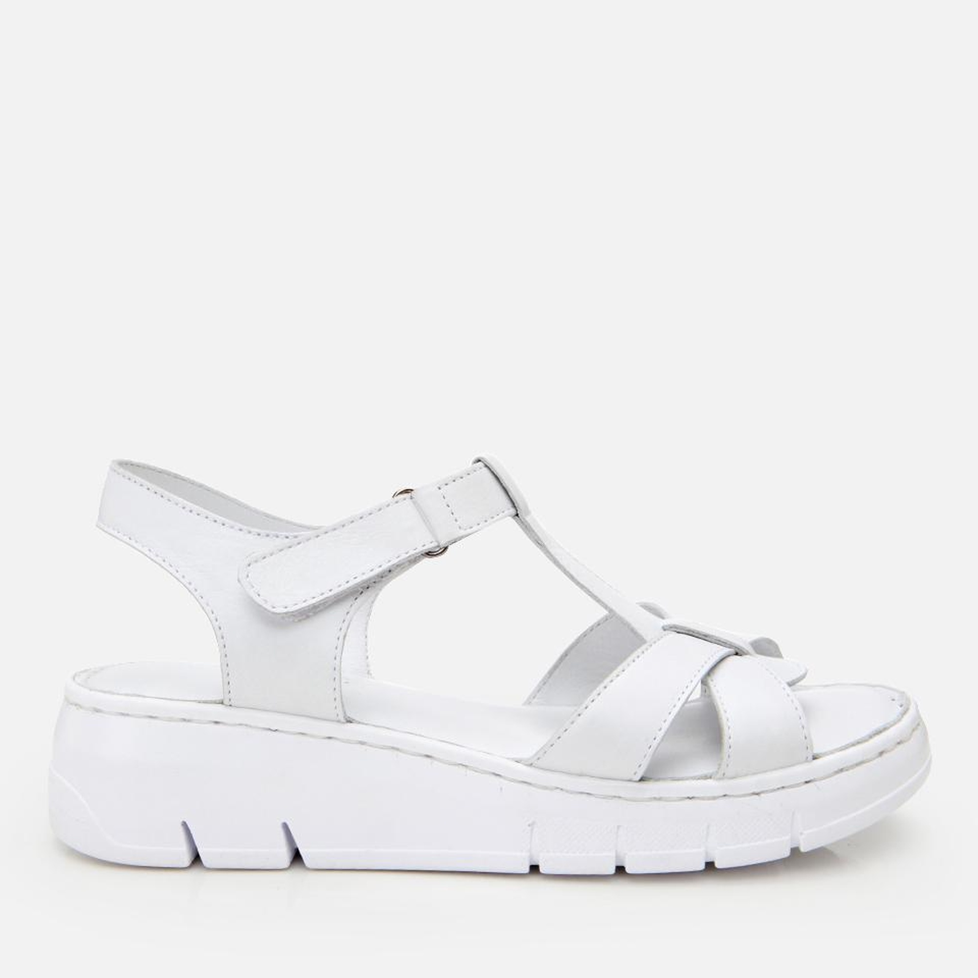 Kadın Deri Beyaz Ayarlanabilir Comfort Sandalet