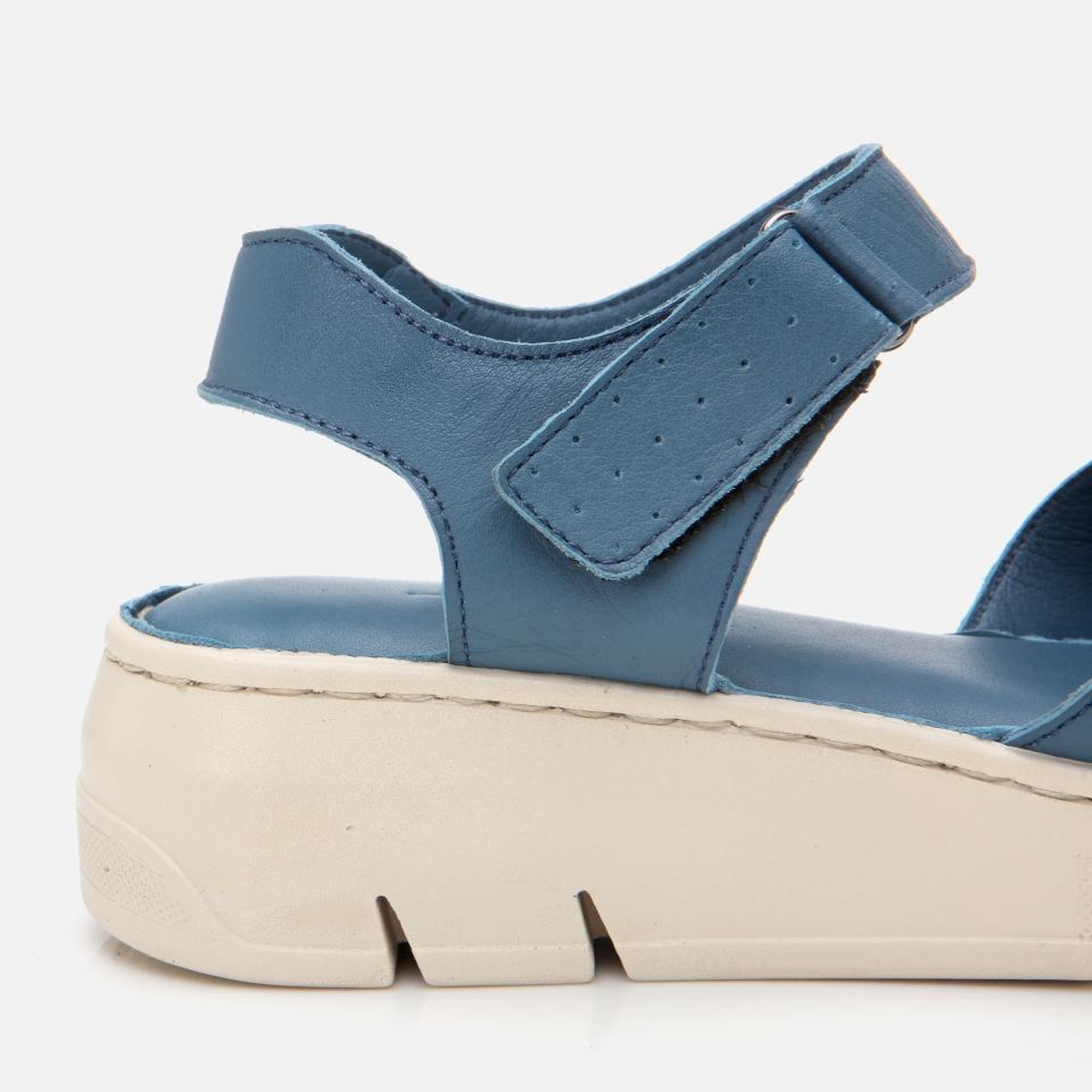 Kadın Deri Mavi Ayarlanabilir Comfort Sandalet